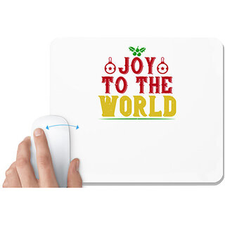                       UDNAG White Mousepad 'Christmas | joy to the world' for Computer / PC / Laptop [230 x 200 x 5mm]                                              