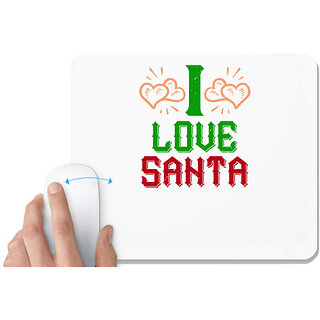                       UDNAG White Mousepad 'Christmas | i love santa' for Computer / PC / Laptop [230 x 200 x 5mm]                                              