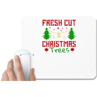                       UDNAG White Mousepad 'Christmas | Fresh cut Christmas trees' for Computer / PC / Laptop [230 x 200 x 5mm]                                              