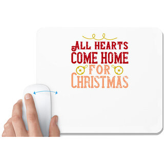                       UDNAG White Mousepad 'Christmas | All hearts come home for Christmas copy' for Computer / PC / Laptop [230 x 200 x 5mm]                                              