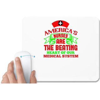                       UDNAG White Mousepad 'Nurse | america's nurses are' for Computer / PC / Laptop [230 x 200 x 5mm]                                              