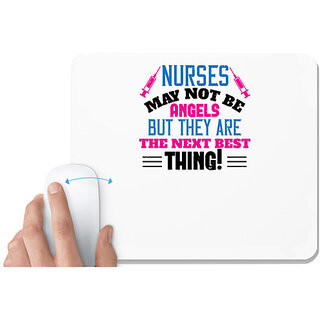                       UDNAG White Mousepad 'Nurse | nurse may not be angels' for Computer / PC / Laptop [230 x 200 x 5mm]                                              