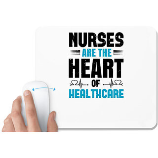                       UDNAG White Mousepad 'Nurse | nurse are are heart healthcare' for Computer / PC / Laptop [230 x 200 x 5mm]                                              