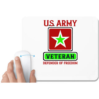                       UDNAG White Mousepad 'Soldier | u.s. army veteran defender of freedom' for Computer / PC / Laptop [230 x 200 x 5mm]                                              
