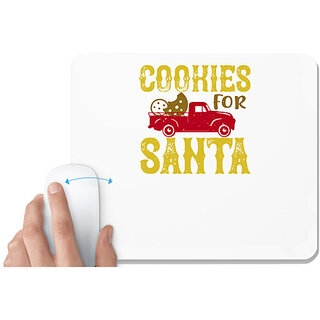                       UDNAG White Mousepad 'Christmas | Cookies for Santa' for Computer / PC / Laptop [230 x 200 x 5mm]                                              