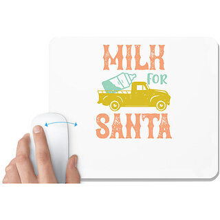                       UDNAG White Mousepad 'Christmas | Milk for Santa' for Computer / PC / Laptop [230 x 200 x 5mm]                                              