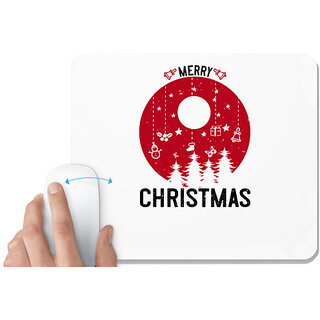                       UDNAG White Mousepad 'Christmas | Merry christmas 2' for Computer / PC / Laptop [230 x 200 x 5mm]                                              