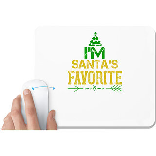                       UDNAG White Mousepad 'Christmas | im santas favorite' for Computer / PC / Laptop [230 x 200 x 5mm]                                              