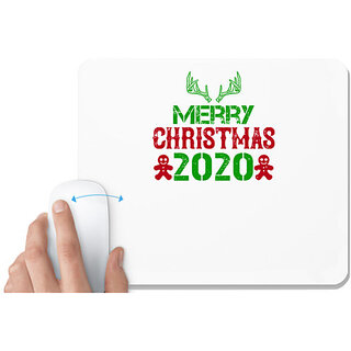                       UDNAG White Mousepad 'Christmas | merry christmas 2020' for Computer / PC / Laptop [230 x 200 x 5mm]                                              