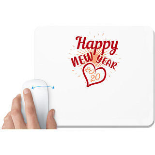                       UDNAG White Mousepad 'Happy new year | happy new year 2020' for Computer / PC / Laptop [230 x 200 x 5mm]                                              
