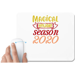                       UDNAG White Mousepad 'Christmas | magical holiday season 2020' for Computer / PC / Laptop [230 x 200 x 5mm]                                              