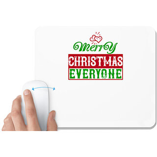                       UDNAG White Mousepad 'Christmas | merry christmas everyone' for Computer / PC / Laptop [230 x 200 x 5mm]                                              
