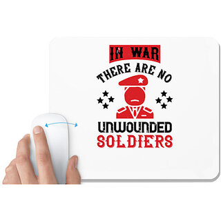                       UDNAG White Mousepad 'Soldier | In war, there are no unwounded soldiers' for Computer / PC / Laptop [230 x 200 x 5mm]                                              