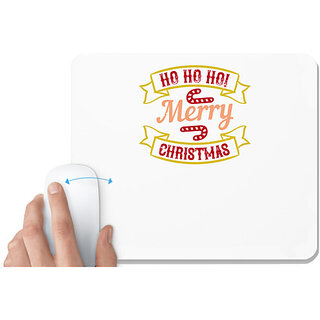                       UDNAG White Mousepad 'Christmas | ho ho ho! merry christmas' for Computer / PC / Laptop [230 x 200 x 5mm]                                              