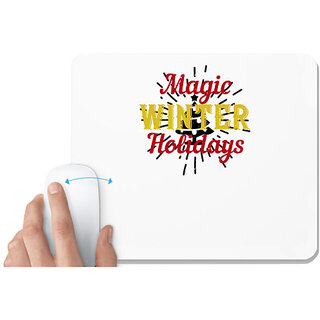                       UDNAG White Mousepad 'Christmas | magic winter holidays' for Computer / PC / Laptop [230 x 200 x 5mm]                                              