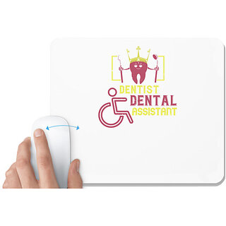                       UDNAG White Mousepad 'Dentist | Dentist dental assistant' for Computer / PC / Laptop [230 x 200 x 5mm]                                              