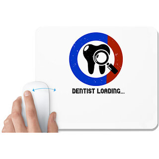                       UDNAG White Mousepad 'Dentist | dentist loading' for Computer / PC / Laptop [230 x 200 x 5mm]                                              