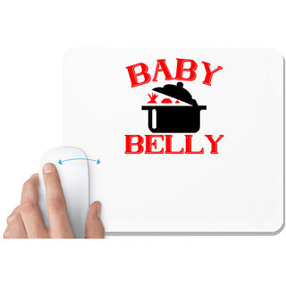                       UDNAG White Mousepad 'Bay | baby belly' for Computer / PC / Laptop [230 x 200 x 5mm]                                              