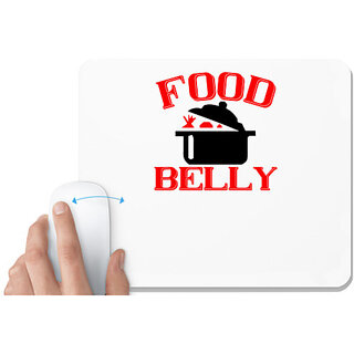                       UDNAG White Mousepad 'Food | food belly' for Computer / PC / Laptop [230 x 200 x 5mm]                                              