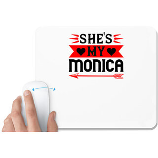                       UDNAG White Mousepad 'Couple | she's my monica' for Computer / PC / Laptop [230 x 200 x 5mm]                                              