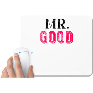                       UDNAG White Mousepad 'Couple | Mr.Good' for Computer / PC / Laptop [230 x 200 x 5mm]                                              
