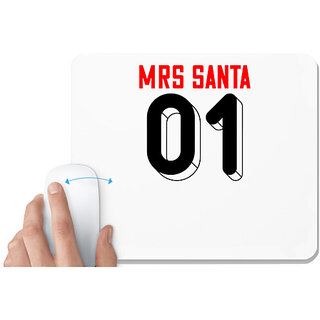                       UDNAG White Mousepad 'Christmas | Mrs.santa 01' for Computer / PC / Laptop [230 x 200 x 5mm]                                              
