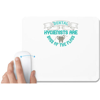                       UDNAG White Mousepad 'Dentist | Dental hygienists are' for Computer / PC / Laptop [230 x 200 x 5mm]                                              