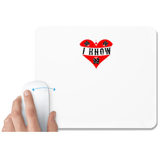                       UDNAG White Mousepad 'Couple | Mrs. i know' for Computer / PC / Laptop [230 x 200 x 5mm]                                              