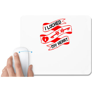                       UDNAG White Mousepad 'Couple | i looked my heart' for Computer / PC / Laptop [230 x 200 x 5mm]                                              