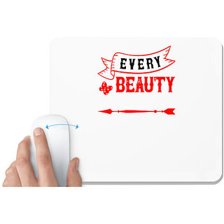                       UDNAG White Mousepad 'Couple | every beauty needs a beast' for Computer / PC / Laptop [230 x 200 x 5mm]                                              