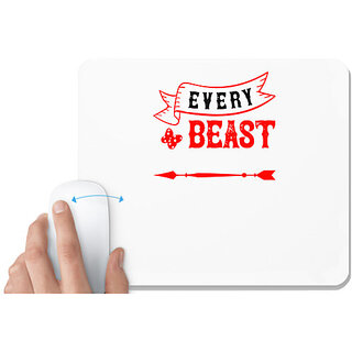                       UDNAG White Mousepad 'Couple | every beast needs a beauty' for Computer / PC / Laptop [230 x 200 x 5mm]                                              