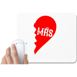                       UDNAG White Mousepad 'Couple | Mrs' for Computer / PC / Laptop [230 x 200 x 5mm]                                              