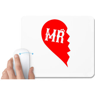                       UDNAG White Mousepad 'Couple | Mr' for Computer / PC / Laptop [230 x 200 x 5mm]                                              