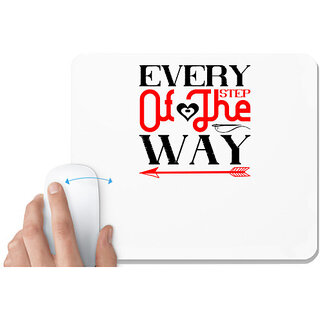                       UDNAG White Mousepad 'Couple | every step of the way' for Computer / PC / Laptop [230 x 200 x 5mm]                                              