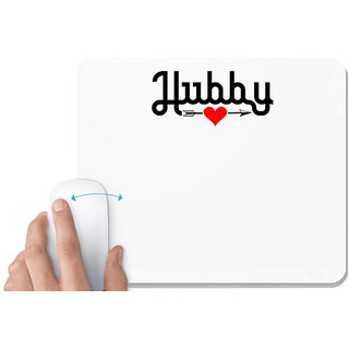                       UDNAG White Mousepad 'Couple | hubby' for Computer / PC / Laptop [230 x 200 x 5mm]                                              