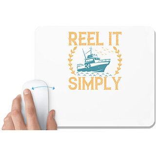                       UDNAG White Mousepad 'Fishing | Reel it simply copy' for Computer / PC / Laptop [230 x 200 x 5mm]                                              