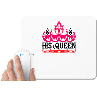                       UDNAG White Mousepad 'Couple | his Queen' for Computer / PC / Laptop [230 x 200 x 5mm]                                              