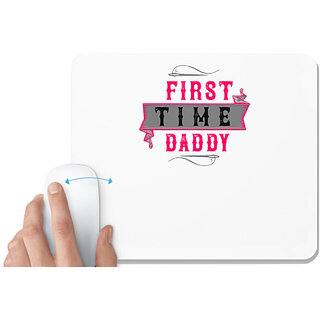                       UDNAG White Mousepad 'Couple | first time daddy' for Computer / PC / Laptop [230 x 200 x 5mm]                                              