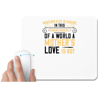                       UDNAG White Mousepad 'Mother | Whatever else is unsure in this stinking-2' for Computer / PC / Laptop [230 x 200 x 5mm]                                              