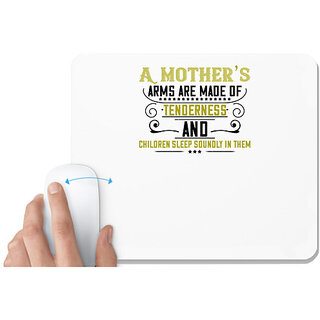                       UDNAG White Mousepad 'Mother | a maothers arms are made of' for Computer / PC / Laptop [230 x 200 x 5mm]                                              
