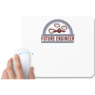                       UDNAG White Mousepad 'Engineer | future engineer' for Computer / PC / Laptop [230 x 200 x 5mm]                                              