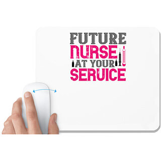                       UDNAG White Mousepad 'Nurse | future nurse at your' for Computer / PC / Laptop [230 x 200 x 5mm]                                              
