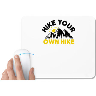                       UDNAG White Mousepad 'Adventure | Hike Your Own Hike 01' for Computer / PC / Laptop [230 x 200 x 5mm]                                              