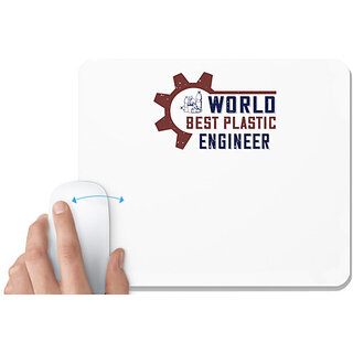                       UDNAG White Mousepad 'Engineer | world best plastic engineer' for Computer / PC / Laptop [230 x 200 x 5mm]                                              