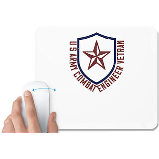                       UDNAG White Mousepad 'Soldier | u s army conbat engineer vetran' for Computer / PC / Laptop [230 x 200 x 5mm]                                              
