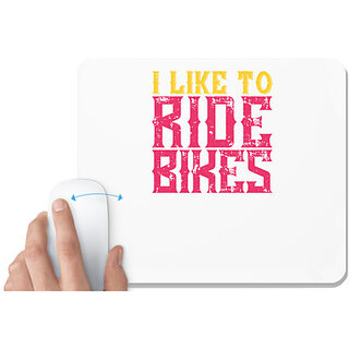                       UDNAG White Mousepad 'Rider | I like ride bike' for Computer / PC / Laptop [230 x 200 x 5mm]                                              