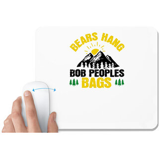                       UDNAG White Mousepad 'Adventure | Bears hang Bob Peoples' bags' for Computer / PC / Laptop [230 x 200 x 5mm]                                              