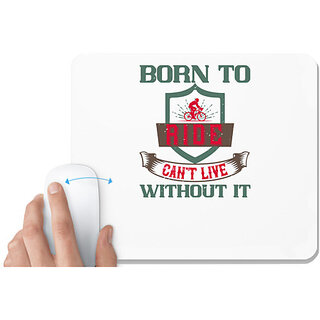                       UDNAG White Mousepad 'Rider | born to ride can't live without it' for Computer / PC / Laptop [230 x 200 x 5mm]                                              