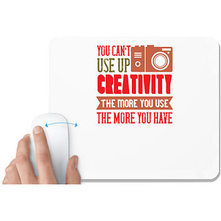                       UDNAG White Mousepad 'Cameraman | YOU CANT use up creativity' for Computer / PC / Laptop [230 x 200 x 5mm]                                              