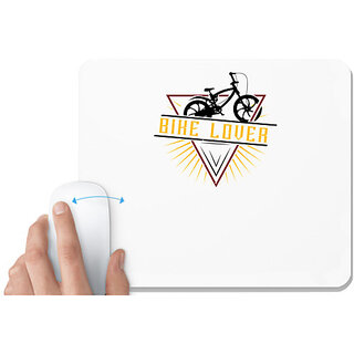                       UDNAG White Mousepad 'Rider | bike lover' for Computer / PC / Laptop [230 x 200 x 5mm]                                              